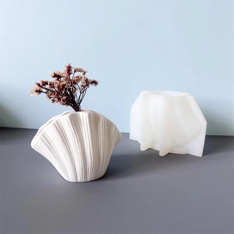 

Гипсовая ваза в форме раковины, силиконовая форма, сделай сам, ваза для сушеных цветов, гипсовая форма для украшения дома, форма для эпоксидной смолы