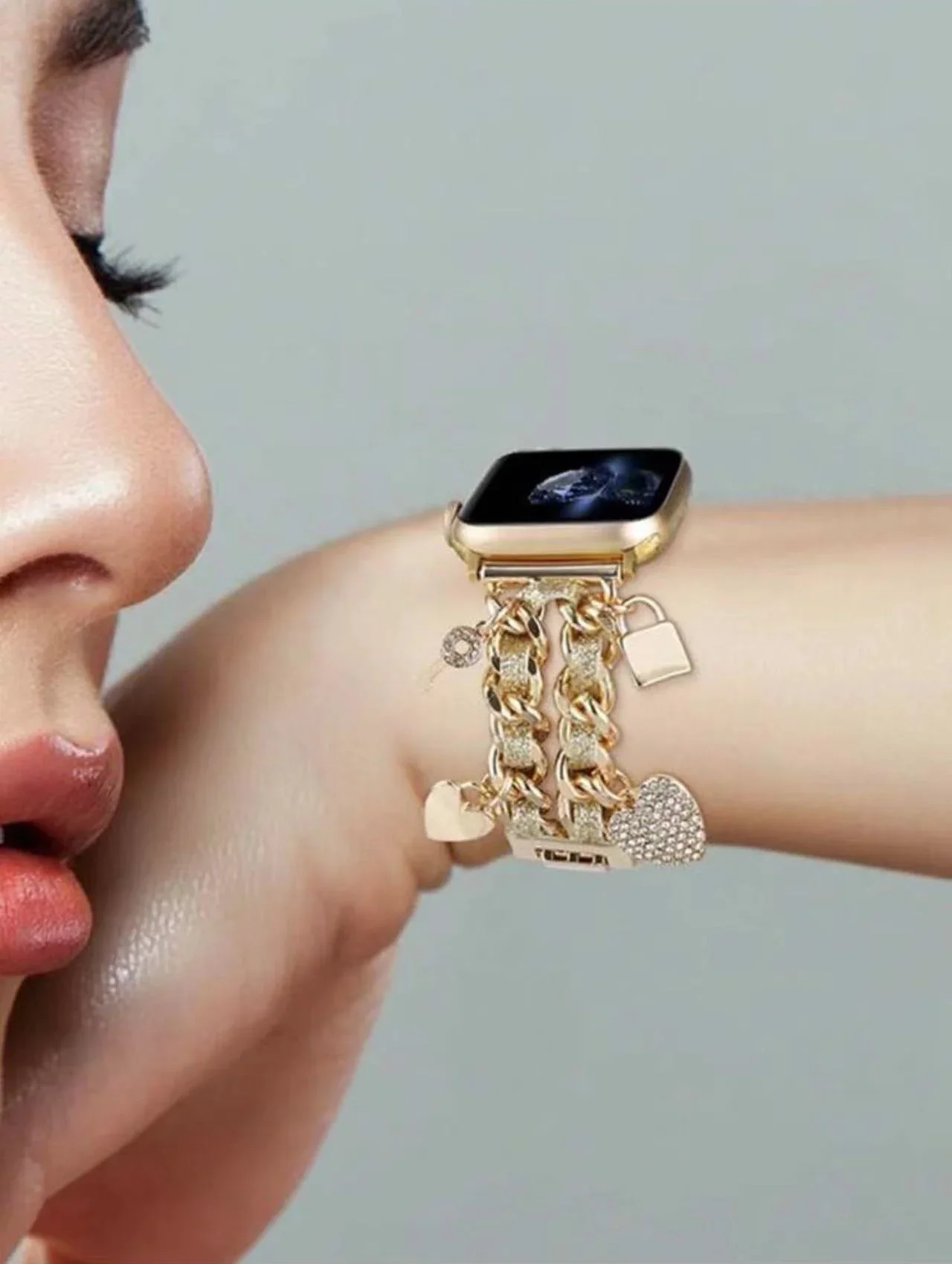 Красивый металлический кожаный браслет Bilng для Apple Watch серии S10/8/7/6/3/4/5/9 40 мм 41 мм 38 мм 42 мм 44 мм 45 мм 46 мм ремешок