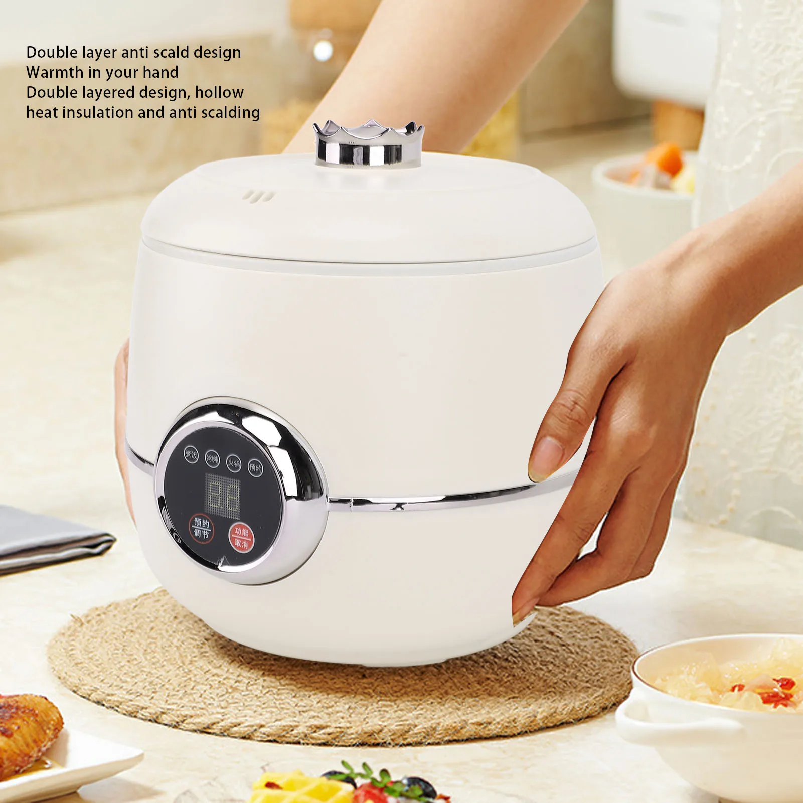 

Multifunctional Small Rice Grain Cooker 1.6L Capacity Electric Nonstick Rice Cooker for Easy Cooking