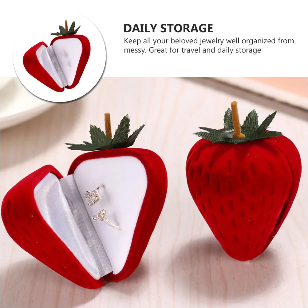 

1pc Jewelry Box Style Necklace Ring Earring Storage Organizer Gift Packaging Ring Storage Case Wedding Travel Daily Use Red