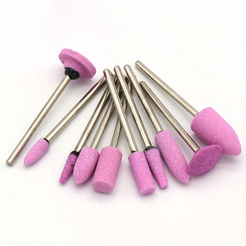 1pcs/5pcs/10pcs 2.35mm Shank Abrasive Mounted Stone Cylindrical For Rotary Tools Grinding Wheel Head Pro Polishing Ceramic Pink