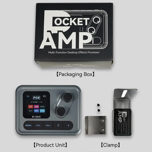 M-VAVE Pocket AMP Mini amplificador de bajo de guitarra 1,54 ""pantalla LCD a Color 1450mAh Control por aplicación procesador de efectos de escritorio multifunción
