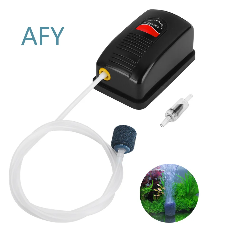 RS-180 Fish Tank for Small Aquariums Low Noise Oxygen Pump Air Stone Aerator for Freshwater Saltwater Fish Tanks Home Office