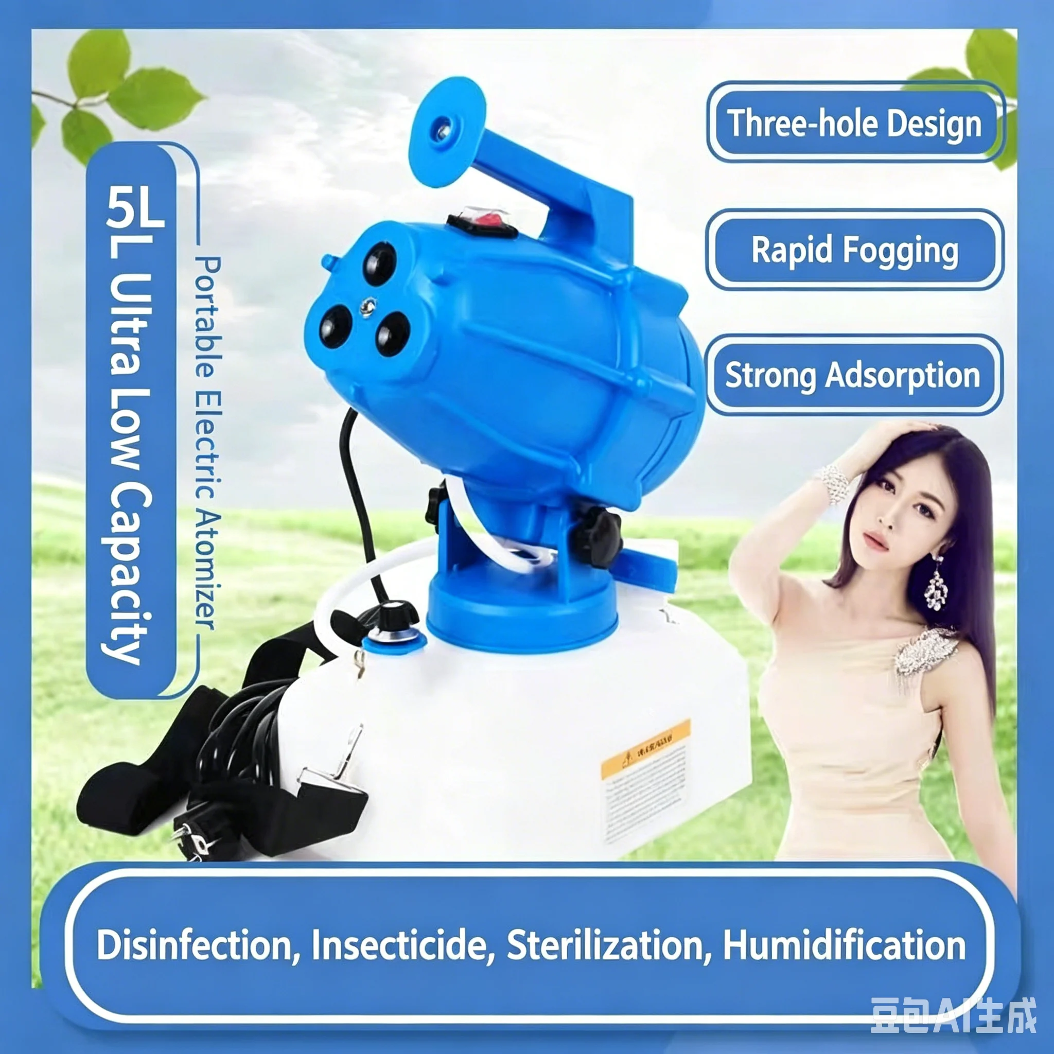 Handheld Ultra Low Volume Electric Sprayer Aerosol Disinfectant Fogging Machine Hotel Sanitizing Epidemic Sterilization Nebulize