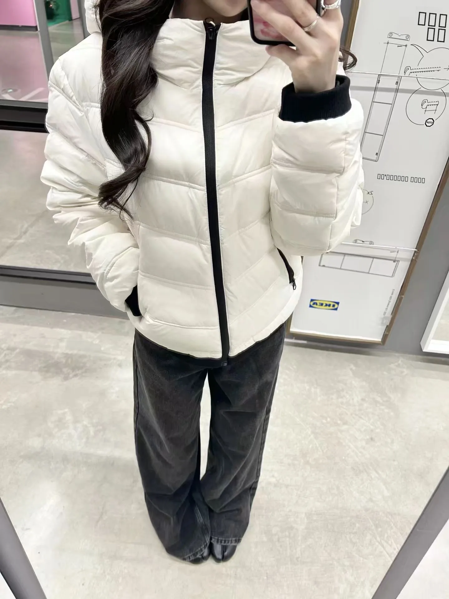 

Korean Sle Women's ort Lightweight Padded Jaet Hooded Cotton down Coat Unique Beautiful Little Cotton irt for Winter