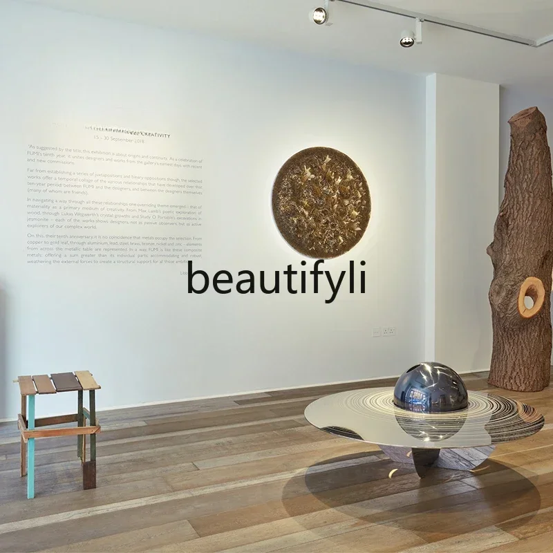 

yj5 Coffee table/Italian minimalist sales office reception area negotiation sofa metal planet coffee table