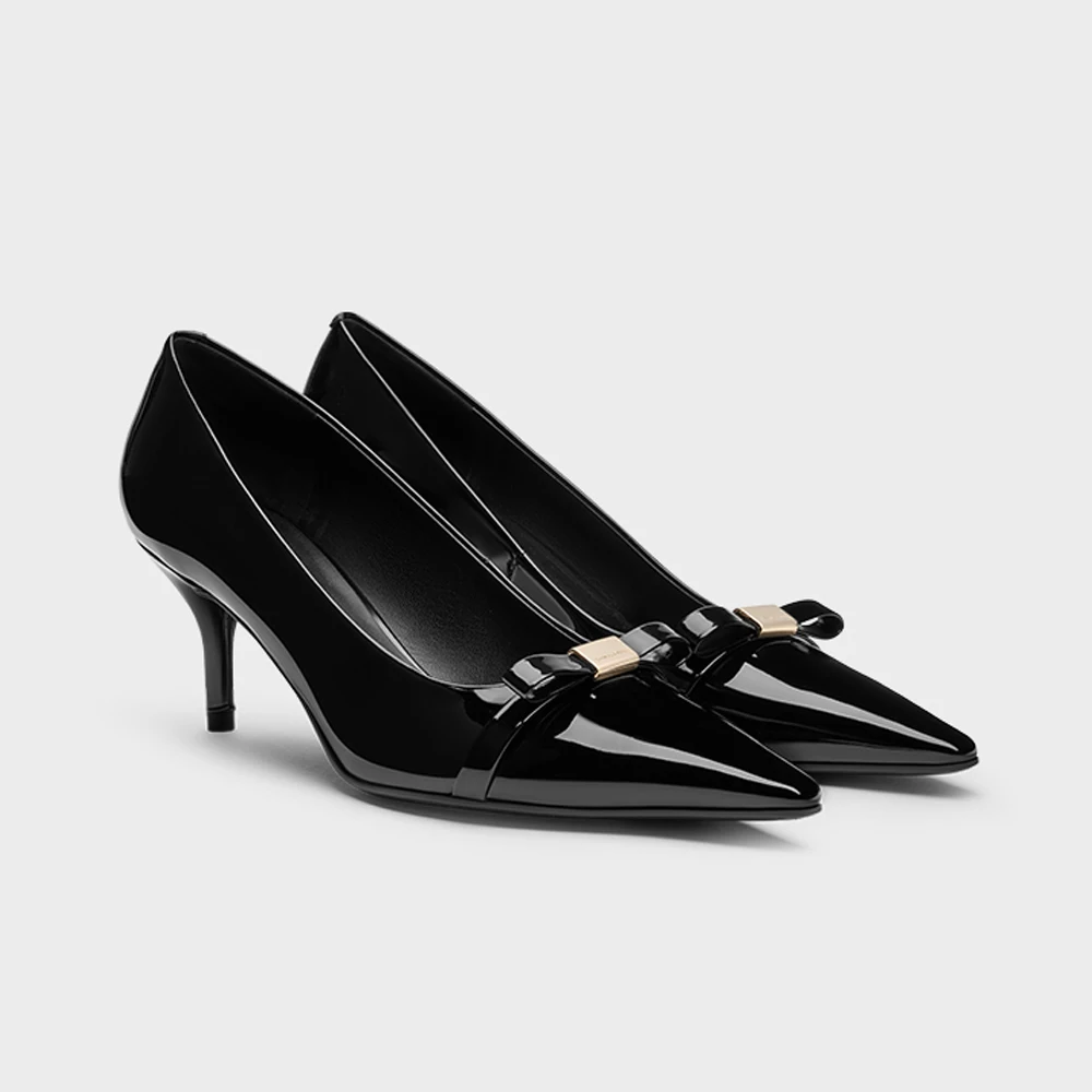 

FWRD Women's Patent Leather Pointed-Toe High Heel Bow, Comfortable Elegant Shoes for Wedding & Formal Events #FWRD000254