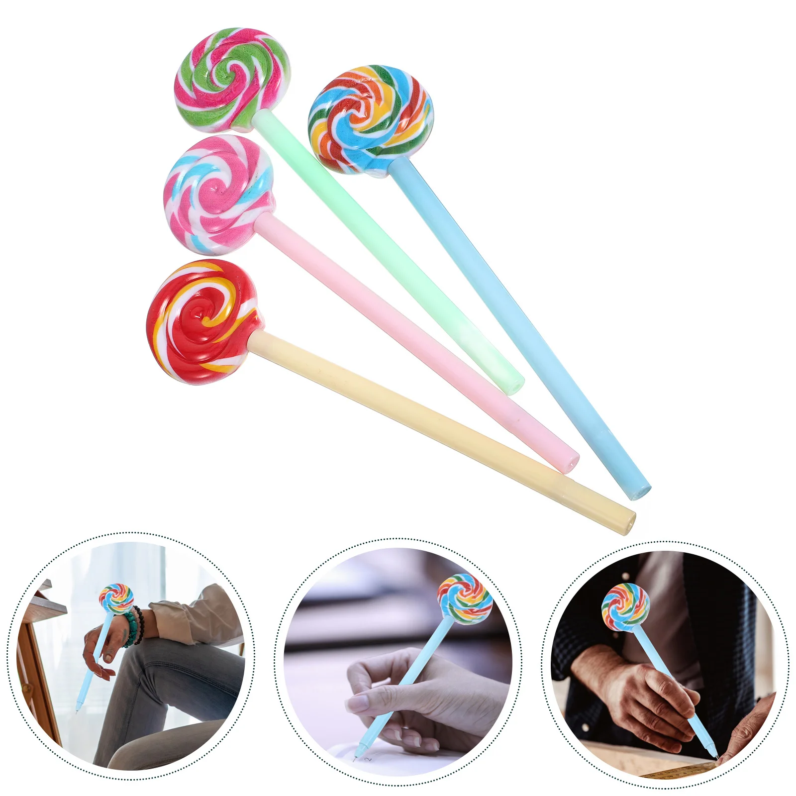 

Pens with Roller Ball on Clip Lollipop Gel Business Signature Work Cute Ballpoint