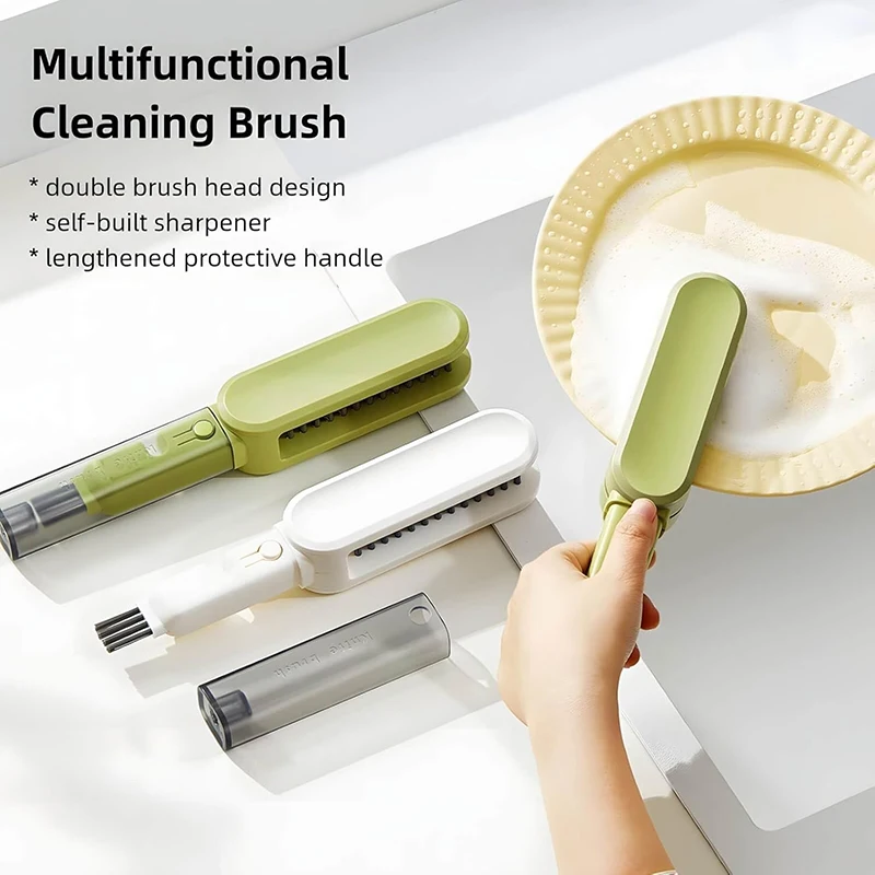 4 in 1 Multi-functional Kitchen Knief Cleaning Brush Double Side Chopsticks Tableware Utensils Brushes, Knives Sharpening Stone