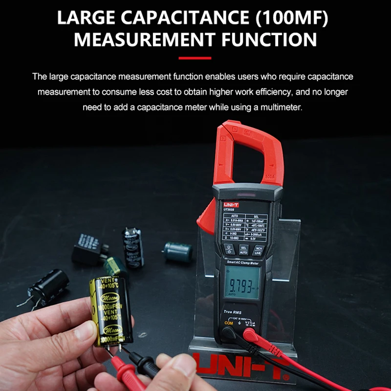 Imagem -04 - Uni-t-digital Clamp Meter Ut202s Ut202bt 600a Alicadores de Corrente ac Amperímetro Voltage Tester Temperatura Frequency Meter Auto Range