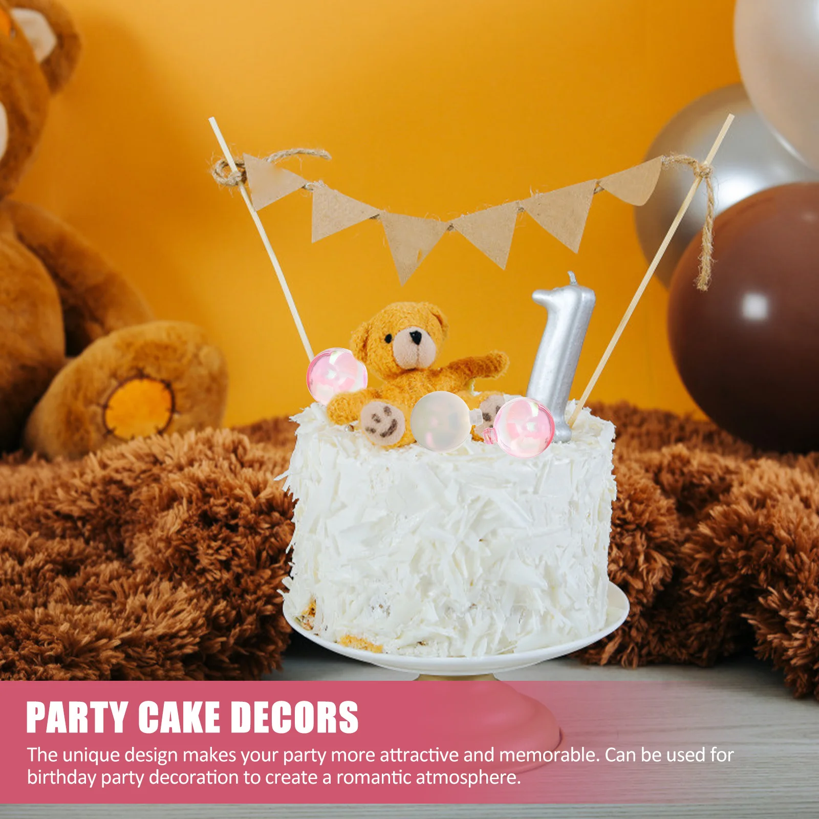 

18Pcs Bubble Balls Cake Decorations Unique Design Party Picks Birthday Wedding Cupcake Insert Toppers Balls Cake Decorations