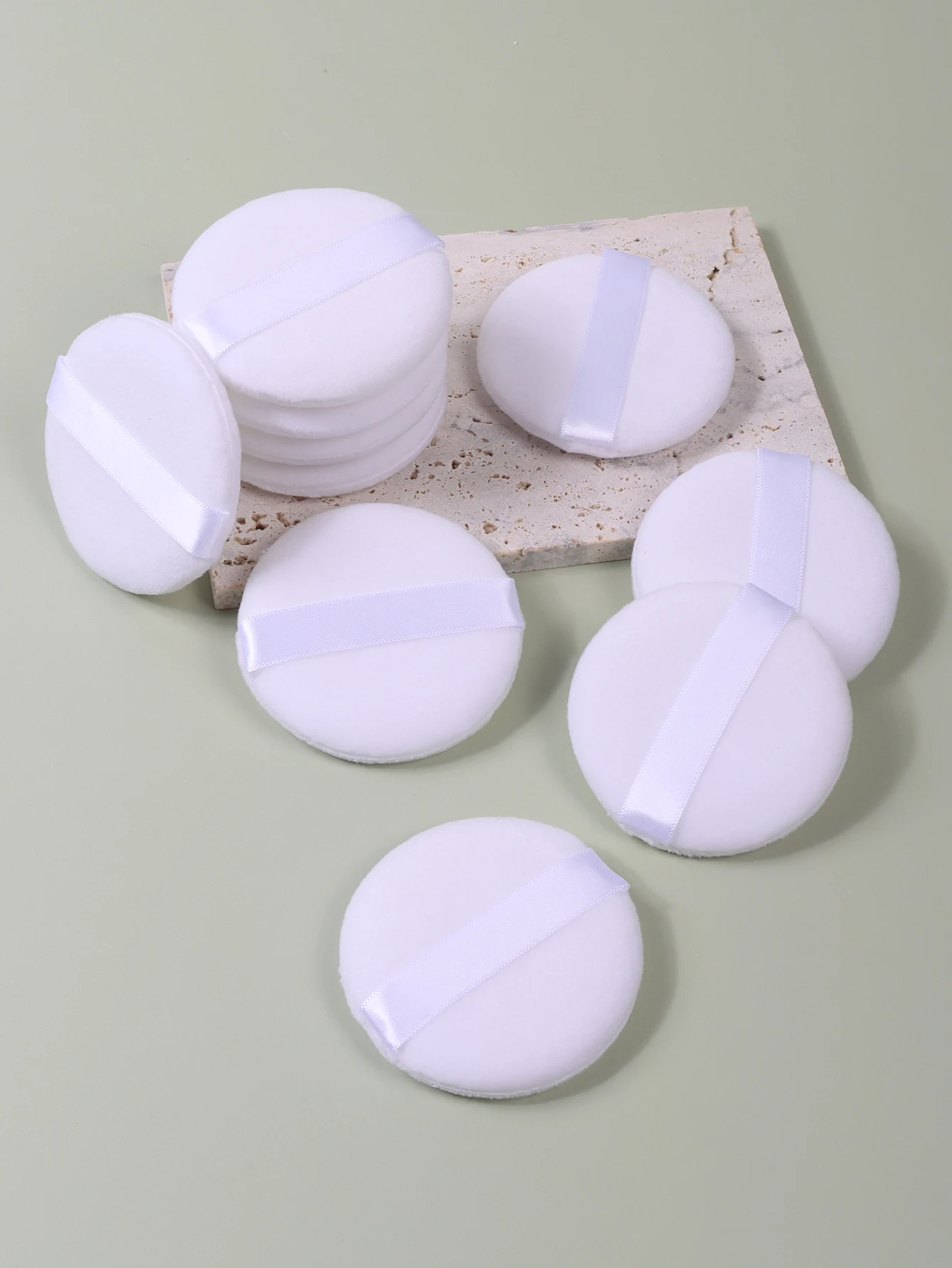 2-5-10-20Pcs Portable and Practical High-Grade White Round Powder Puff for Base and Fixing Makeup