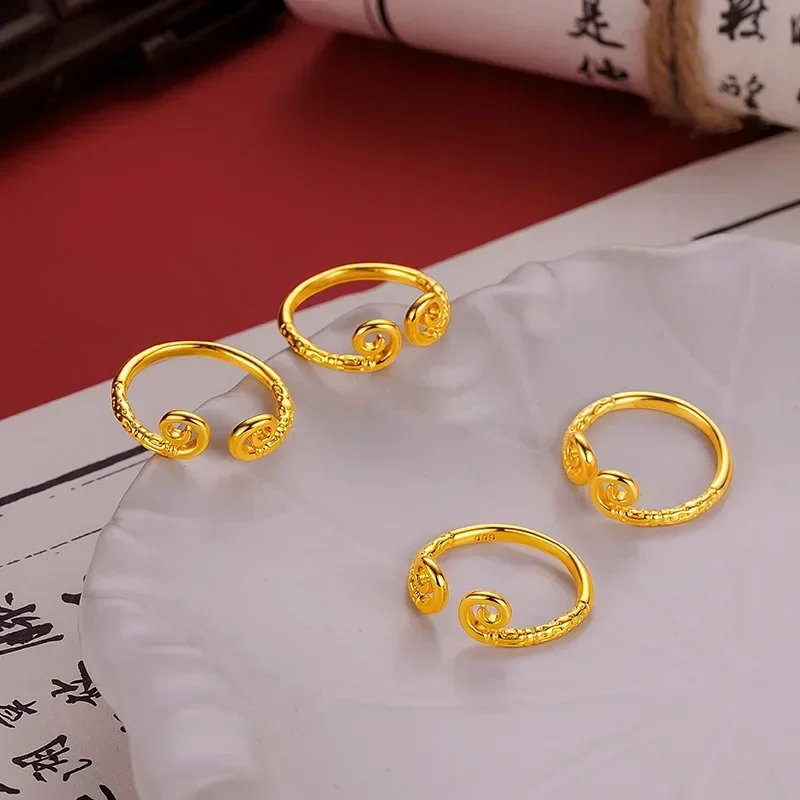 

9999 real gold 24K Black Myth Wukong Biography of The Same Type Tight Spell Ring, Personalized Live Mouth