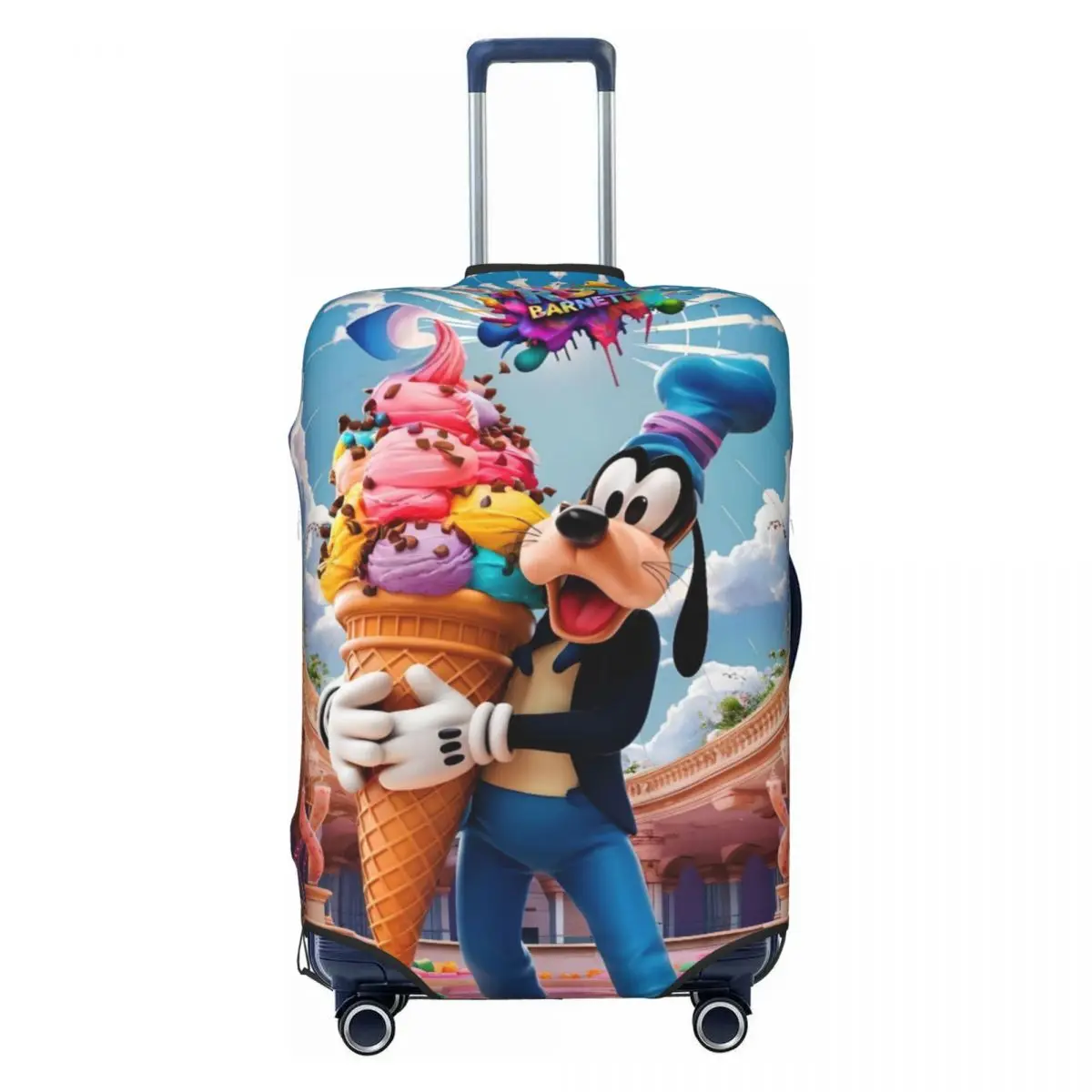 

Custom Fashion Goofy Funny Dog Luggage Cover Protector Washable Classic Cartoon Movie Pattern Travel Suitcase Covers