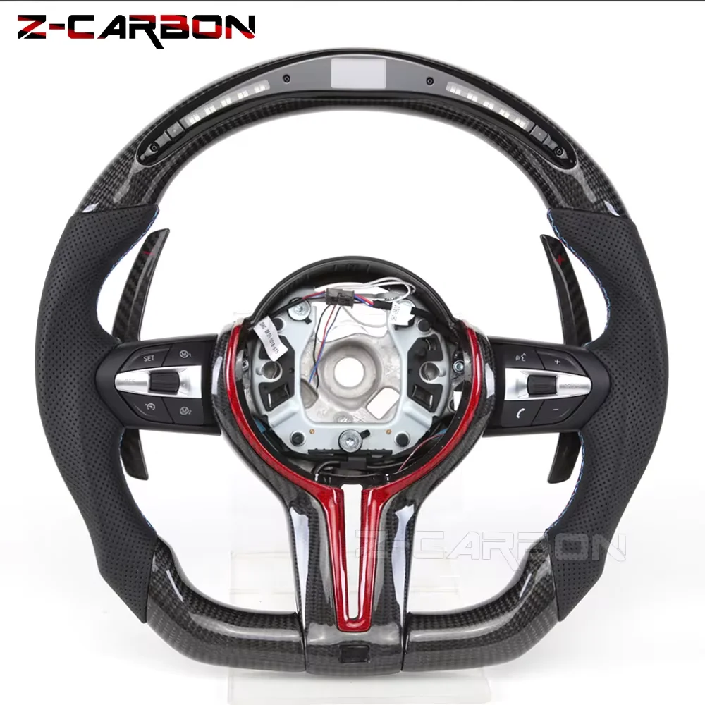 F10 Steering Wheel For BMW F10 F20 F22 F30 F35 F32 F01 F02 F10 F18 M2 M3 M4 M5 Carbon Fiber Sports LED Steering Wheel OLD TO NEW