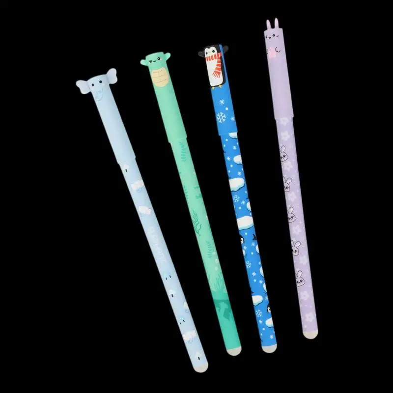 0.5mm cartoon animals 8 erasable gel pens Color ballpoint pens Smooth writing office stationery supplies view 6