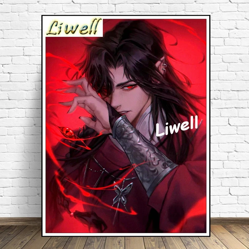 5d Haft Heaven Official\'s Blessing Anime Diamond Painting Hua Cheng And Xie Lian With Red Thread Tian Guan Ci Poster Decor