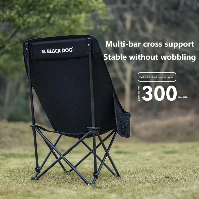 Blackdog Outdoor Folding Chair Multi Pole Cross Support Portable Camping Raised Moon Chair Outdoor Picnic Camping Fishing Chair