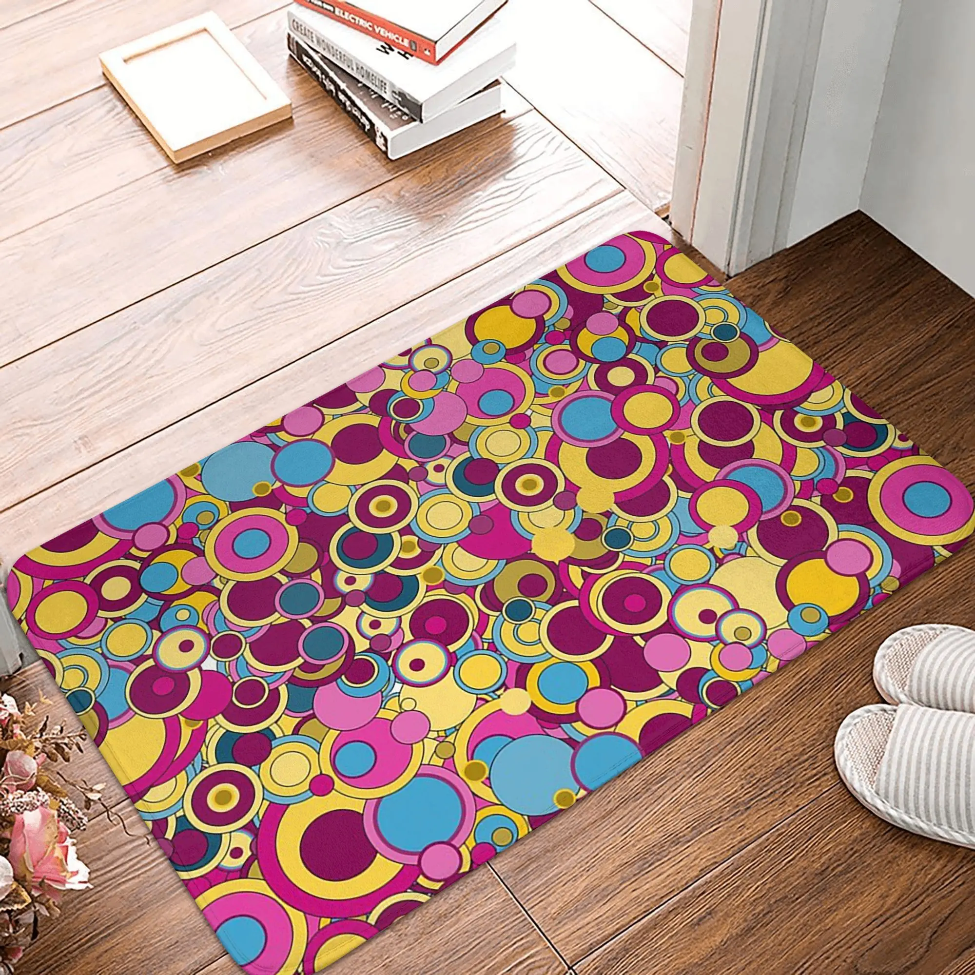 Peter Max Bubbles Anti-slip Doormat Floor Mat Washable Carpet Rug for Kitchen Entrance Home Bedroom Footpad Mats