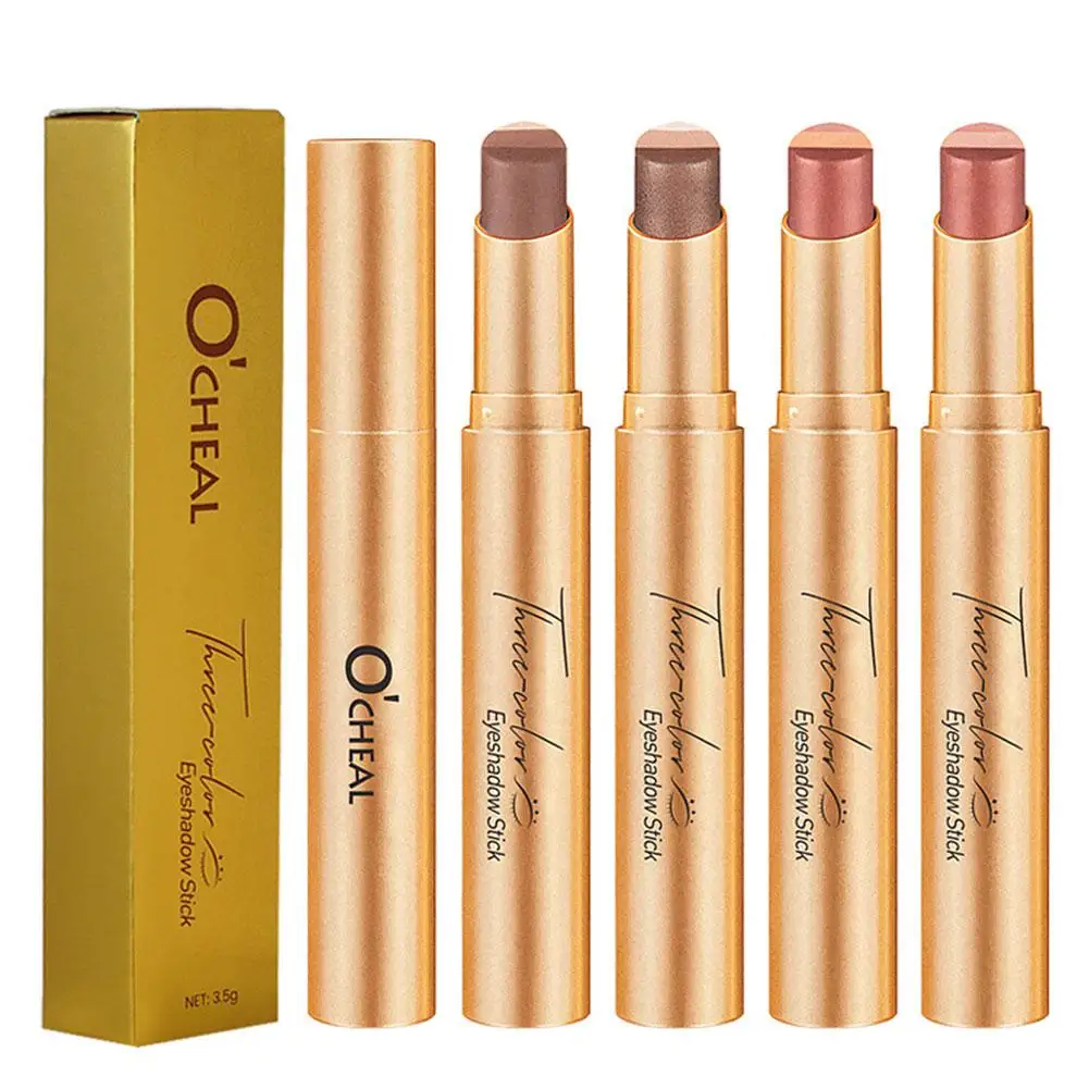 Stick Langdurig Niet vuil Voor Luie Beginners Drie Kleuren Parelmoer Geleidelijke Oogschaduw Stick Glanzende prachtige Oogschaduw