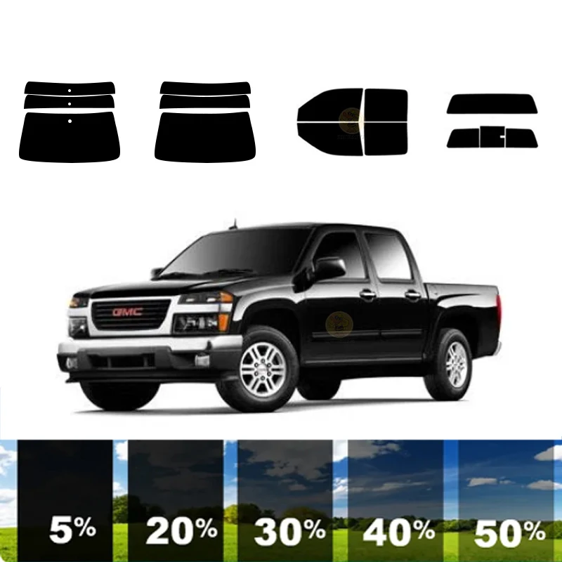 precut Removable Window Tint Film For Car 100% UVR 5%-35%VLT Heat Insulation Carbon For GMC CANYON 4 DR PU 2004-2012