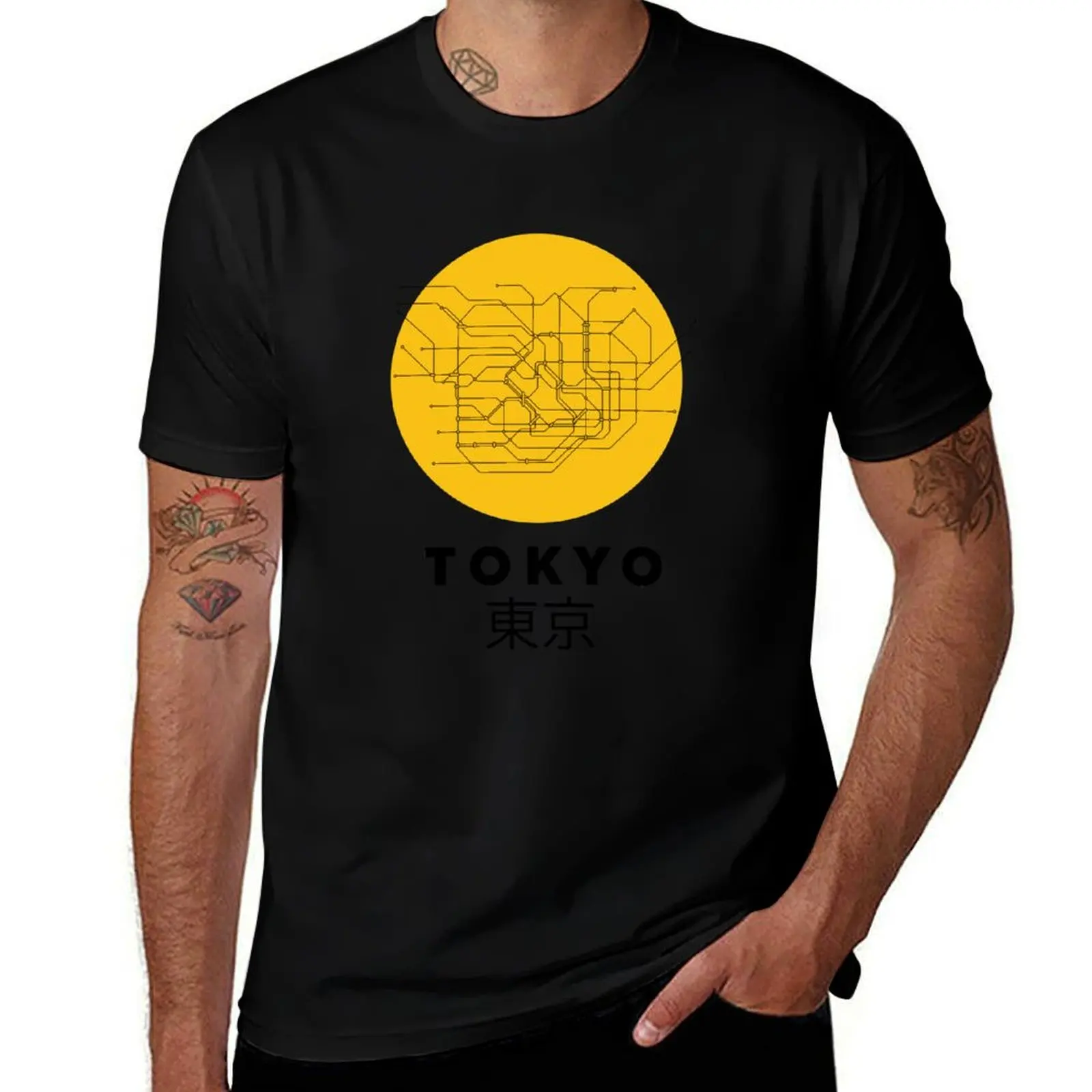 

Tokyo Yellow Subway Map Graphic Art T-Shirt sports fans croswit shirt man Louboutins men t shirts
