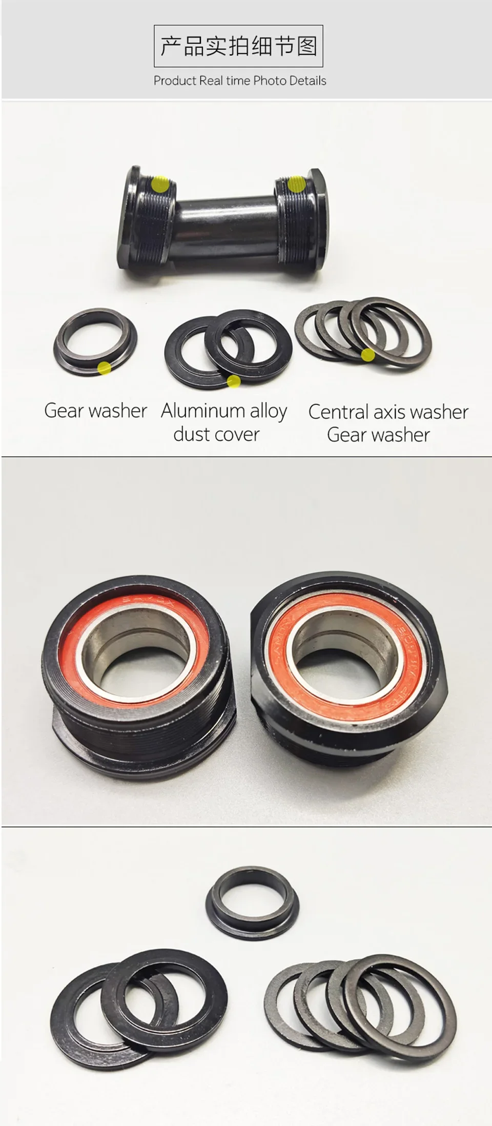 BMX Tretlager Mini Bike Street Climbing BB EURO BC 1,37*24T BB Kit 19mm-48/8T Geeignet für 73MM Zähne Muster Rotation 19MM – Detail 2