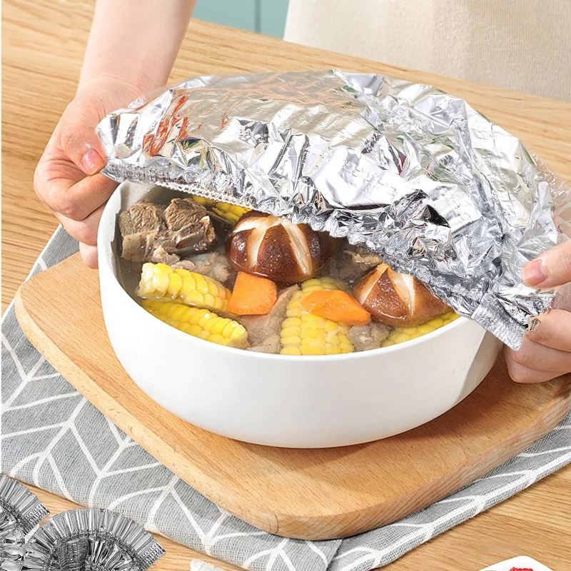 Aluminum Foil Film Food Cover Food Grade Disposable Food Covers Saran Wrap Fresh-keeping Lid Fruit Vegetable Insulation Covers