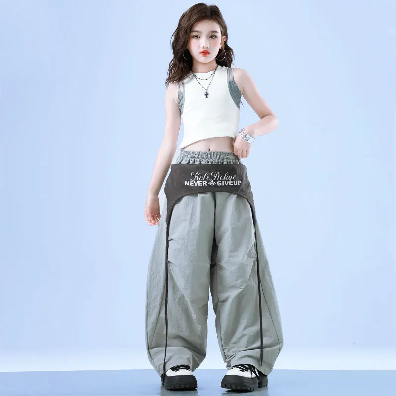 Mädchen K-pop Kleidung Crop Tops Sweat Hosen Street Dance Jogger Kinder Hip Hop Streetwear Kind Jazz Mädchen Gruppe kleidung Sets