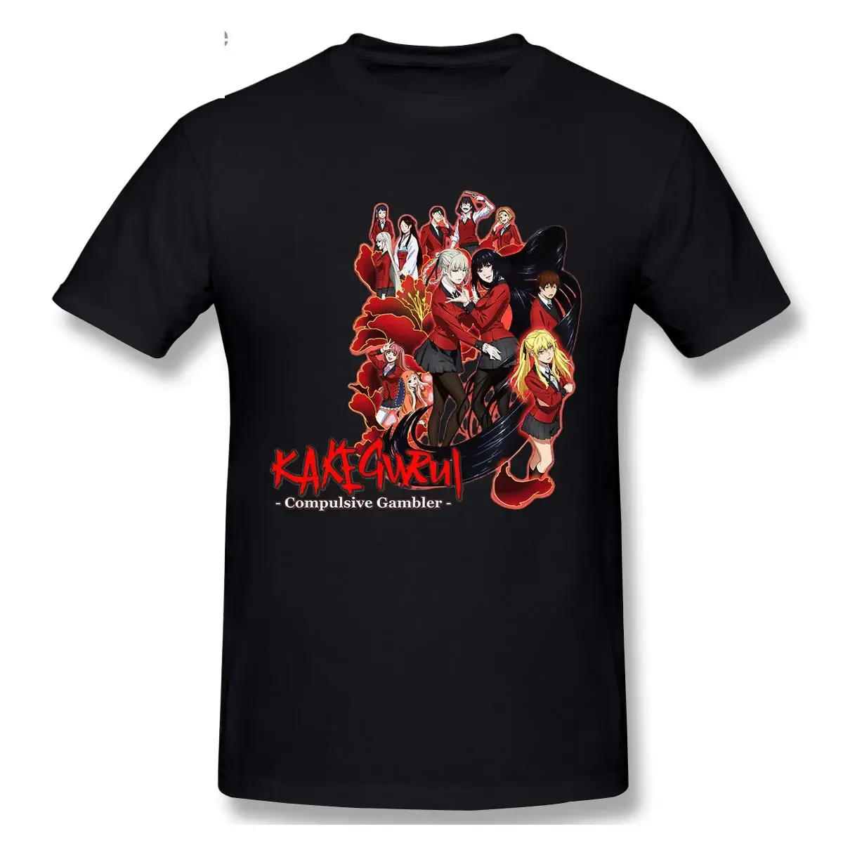 Compulsive Gambler Kakegurui Compulsive Gambler Anime T-Shirt for Men Top Quality Short Sleeve Cotton Round Neck T Shirts Tees