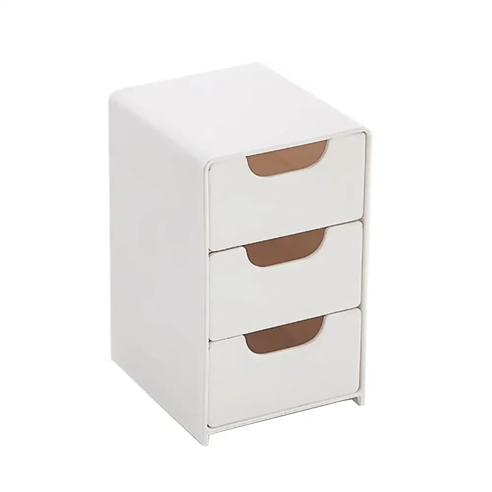 Chic 3-Tier Desk Organizer with Drawers - Ideal for Office Supplies, Jewelry & Cosmetics Storage - Portable Divider Box