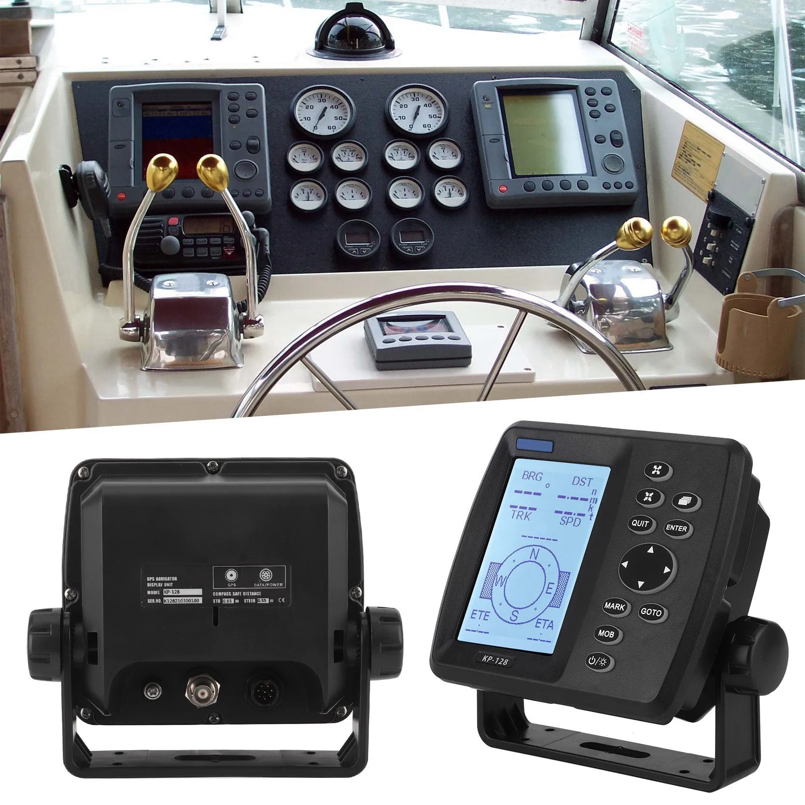 

Морской спутниковый навигатор с ЖК-дисплеем, 4,3-дюймовый GPS/SBAS-навигатор, 12 В-24 В постоянного тока, ONWA KP-128, спутниковая навигация, морской навигатор