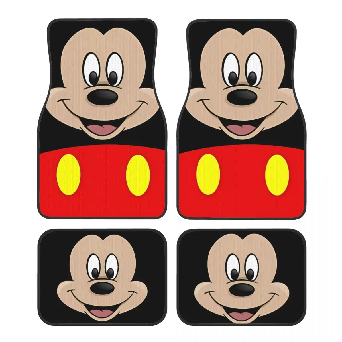 

Mickey Mouse Car Floor Mats Carpet Set of 4 Anti-Slip Universal Automotive Floor Mat Fit for Mid Trucks
