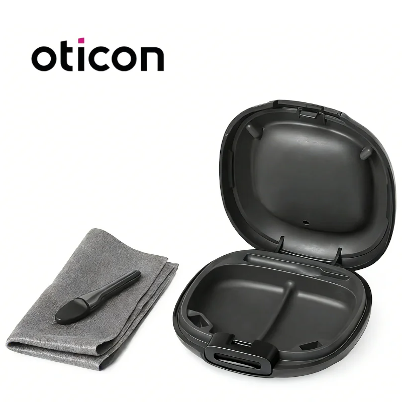 Original Hearing Aid Storage Case Oticon Portable Protective Cover Shockproof Airbag for Daily and Travel Use