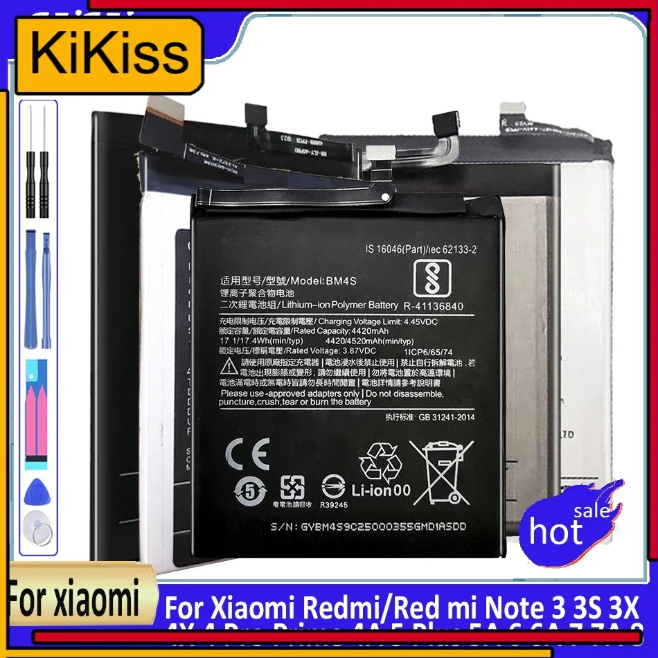 

BM47 BN44 BN34 Battery For Xiaomi Redmi/Red mi Note 3 3S 3X 4X 4 Pro Prime 4A 5 Plus 5A 6 6A 7 7A 8 8A 8T 9 9A 9C 9S 10X K20 K30