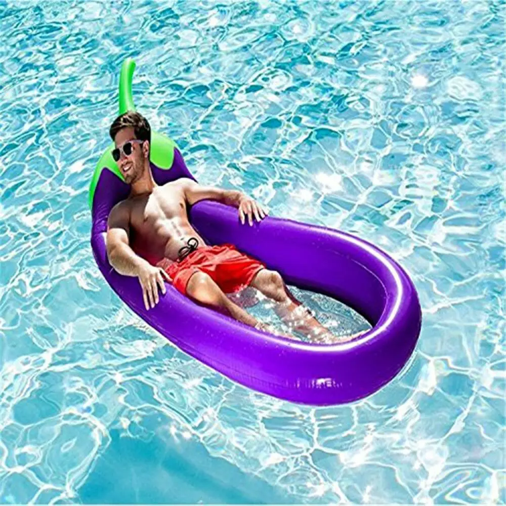 

Large Inflatable Eggplant Outdoor big eggplant pool float Swimming Pool Float Raft Floatie Loungers Toy for Adults