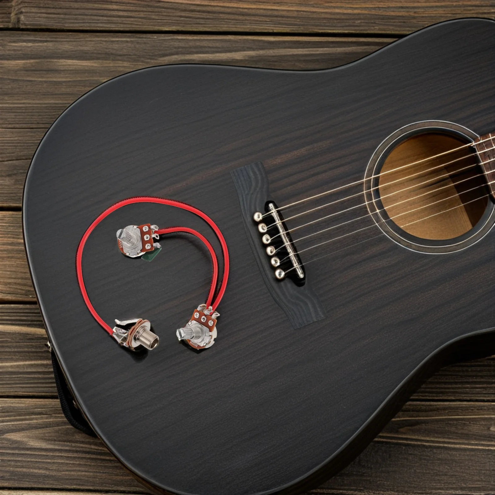 

Electric Wiring Kit 500K 3-Way Switch Volume Tone Control Metal Jack Durable Circuit Stage Performance Upgrade Guitar