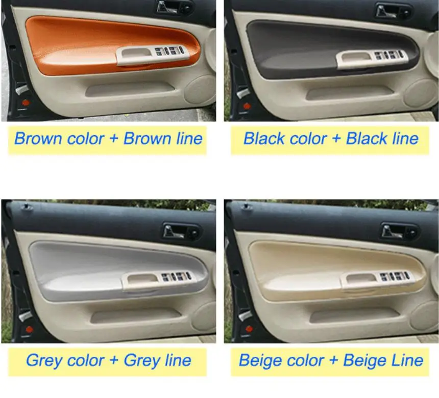 For Volkswagen Passat B5 1998 1999 2000 2001 2002 2003 2004 -2006  Microfiber Leather Car Door Armrest Panel Protective Cover