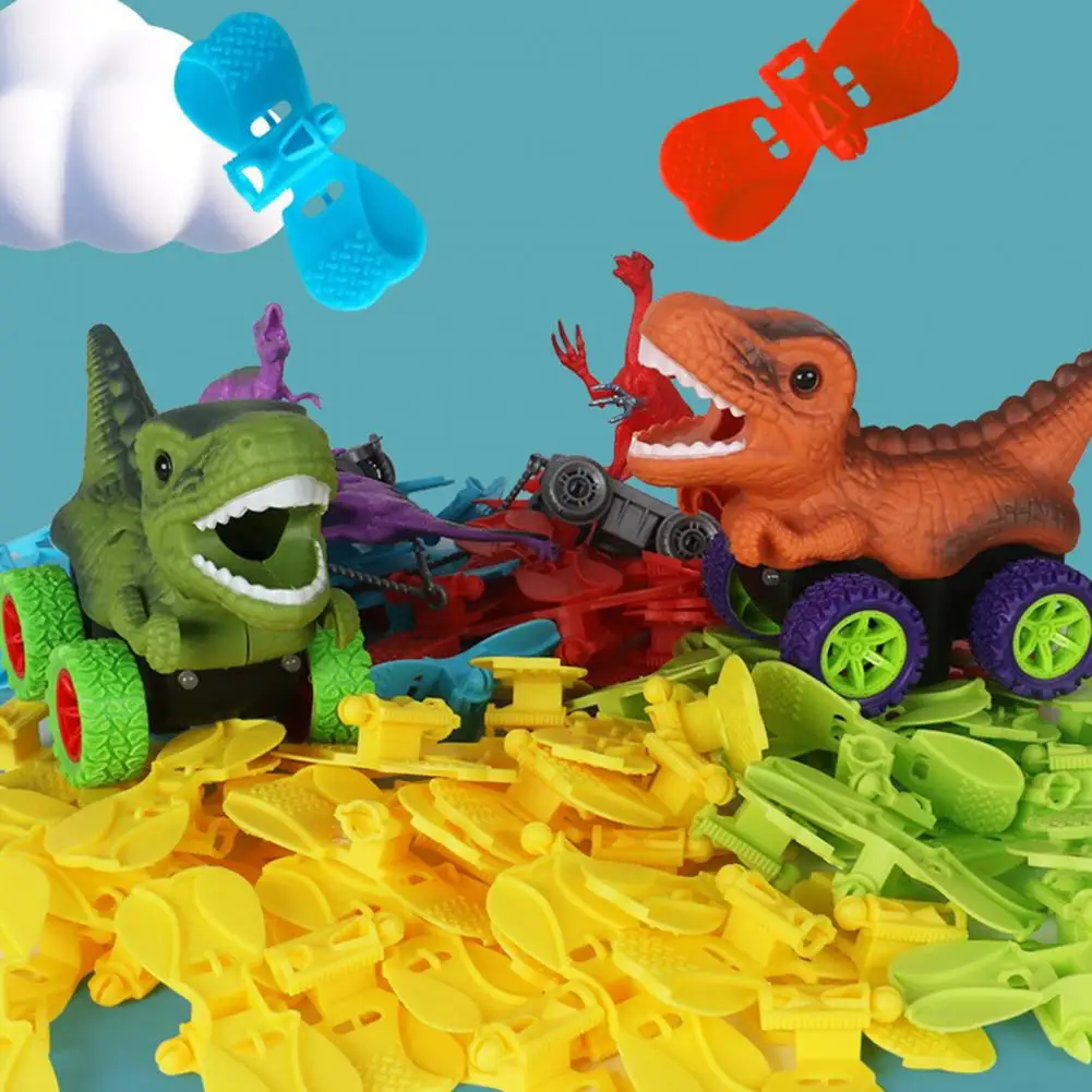 Car Roller Toy Dinosaur Car Track Toy Set with Light Music Educational Diy Building Anti- Dino Truck for Climbing for Toddlers