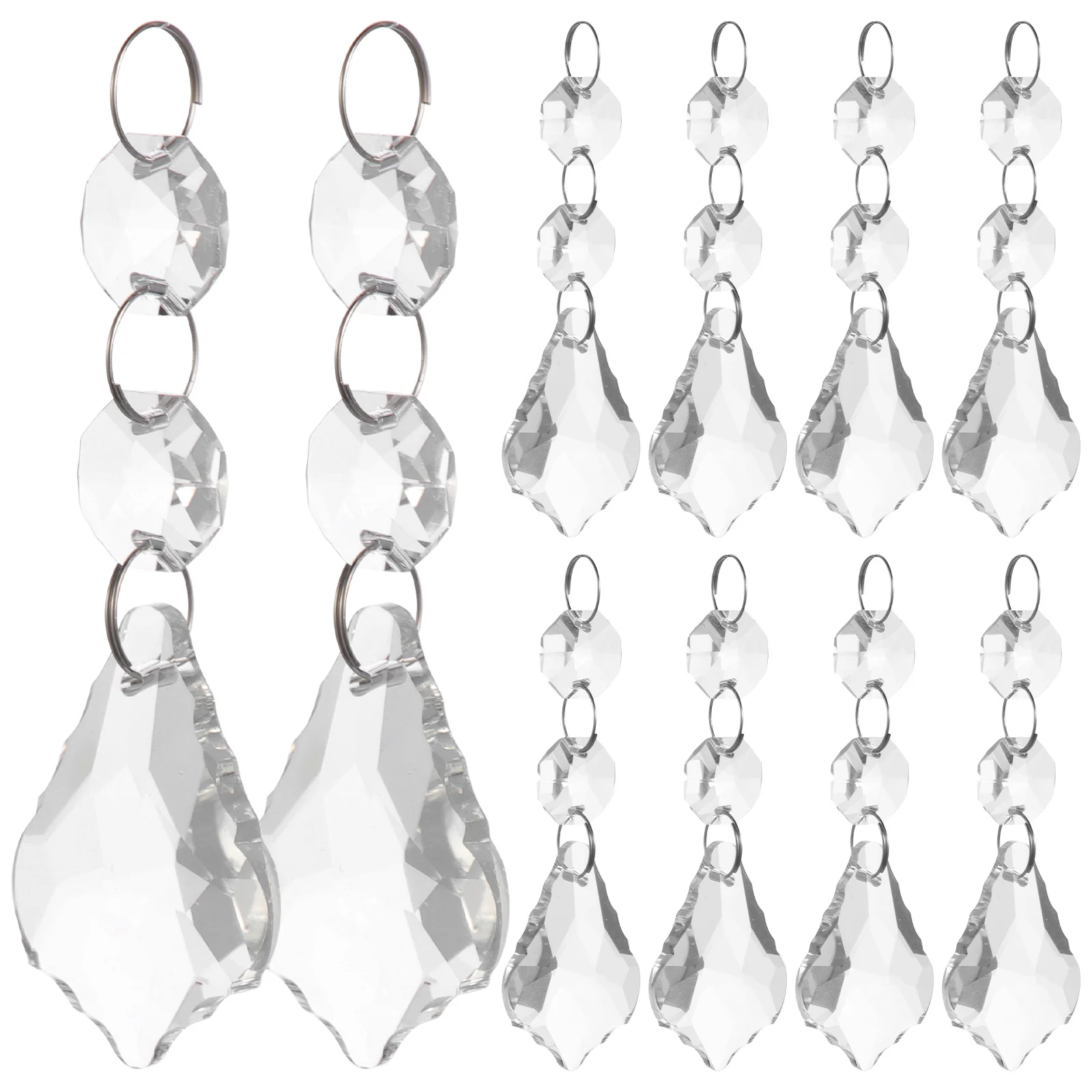 10 قطعة المعلقات المنشور الكريستال شفافة الزخرفية الثريا قلادة ديكور الإضاءة المنزل حفلة هدية البريق معلقة