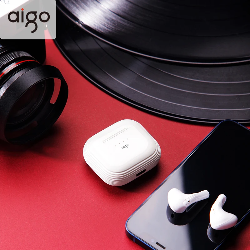 Aigo T30 True Wireless Headphone HD Voice In Ear Gaming Sport Running Music Bluetooth Earphones Waterproof Light Headset