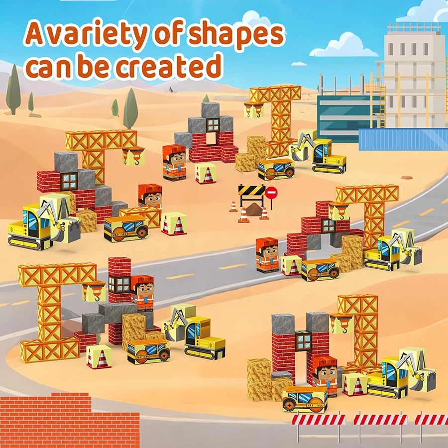 Blocs de Construction magnétiques pour enfants, jouets de voyage d'ingénierie STEM avec boîte en fer Portable, ensemble de Construction éducatif pour tout-petits