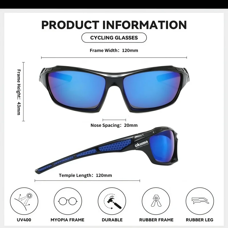 Okuma polarisierte Brille UV400, winddicht und sandresistent gegen UV-Blendung, vermeidet Augenschäden durch äußere Einflüsse – Detail 2