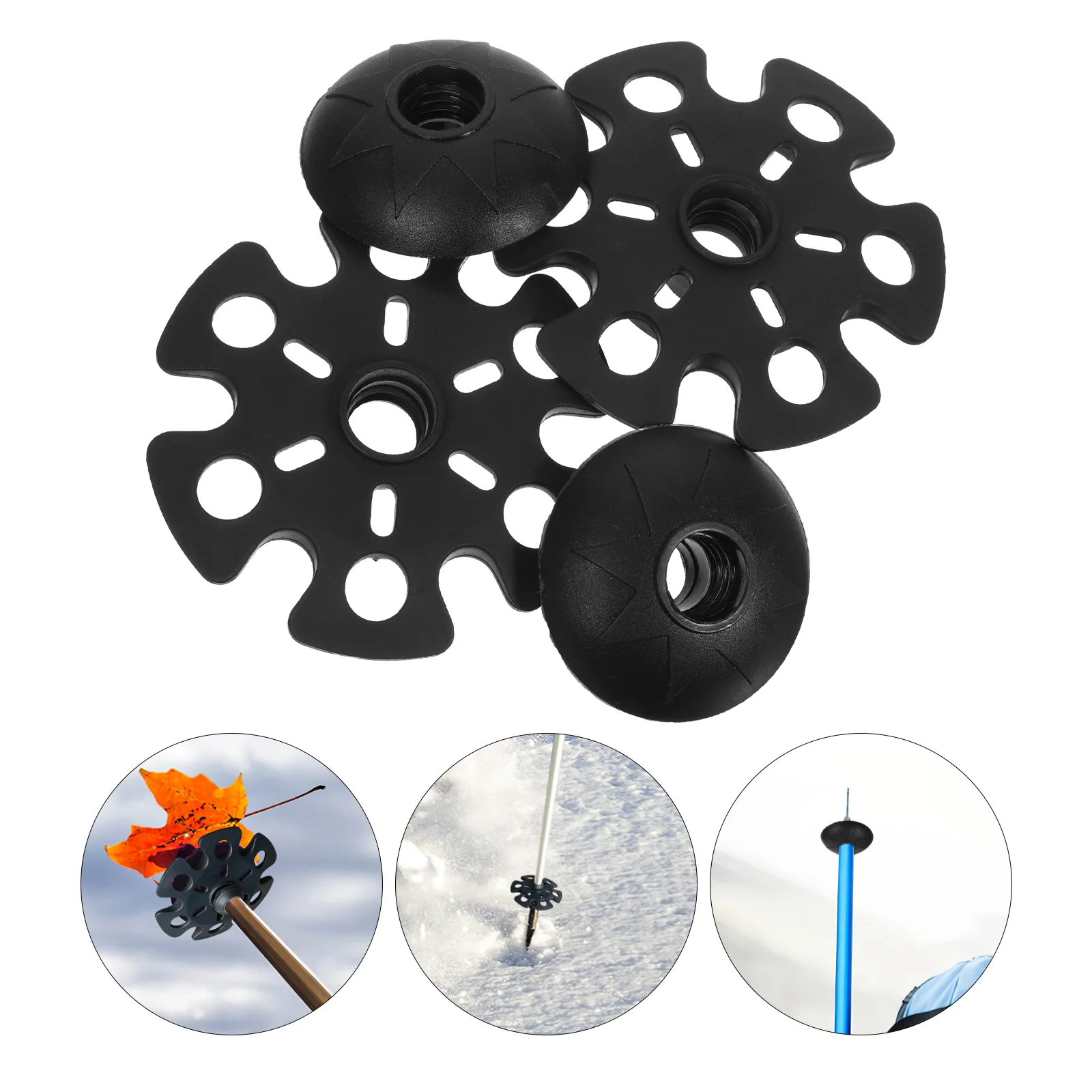 4 Pcs Alpenstock Mud Tray Walking Stick Accessories Hiking Pole Tip Replacement Crutch Snow Trekking Poles Rubber Gear