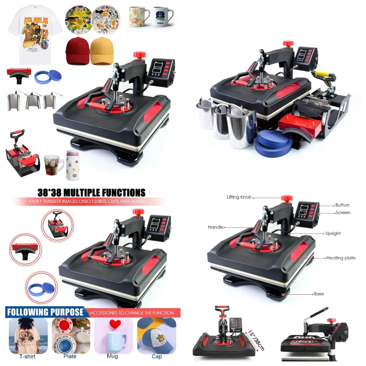 

WJW 12 in 1 Sublimation Transfer Shoe Heat Press Machine 15x15 With CE Approved