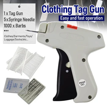 1Set Clothes Garment Price Label Tagging Tag Gun Tools Machine +5 Steel Needles+1000…