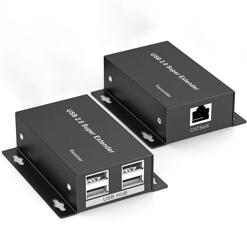 4-Port USB Extender over Ethernet Real USB 2.0 HUB Extender RJ45 CAT6 50M Support U Disc Webcam Camera Keyboard Mouse Printer