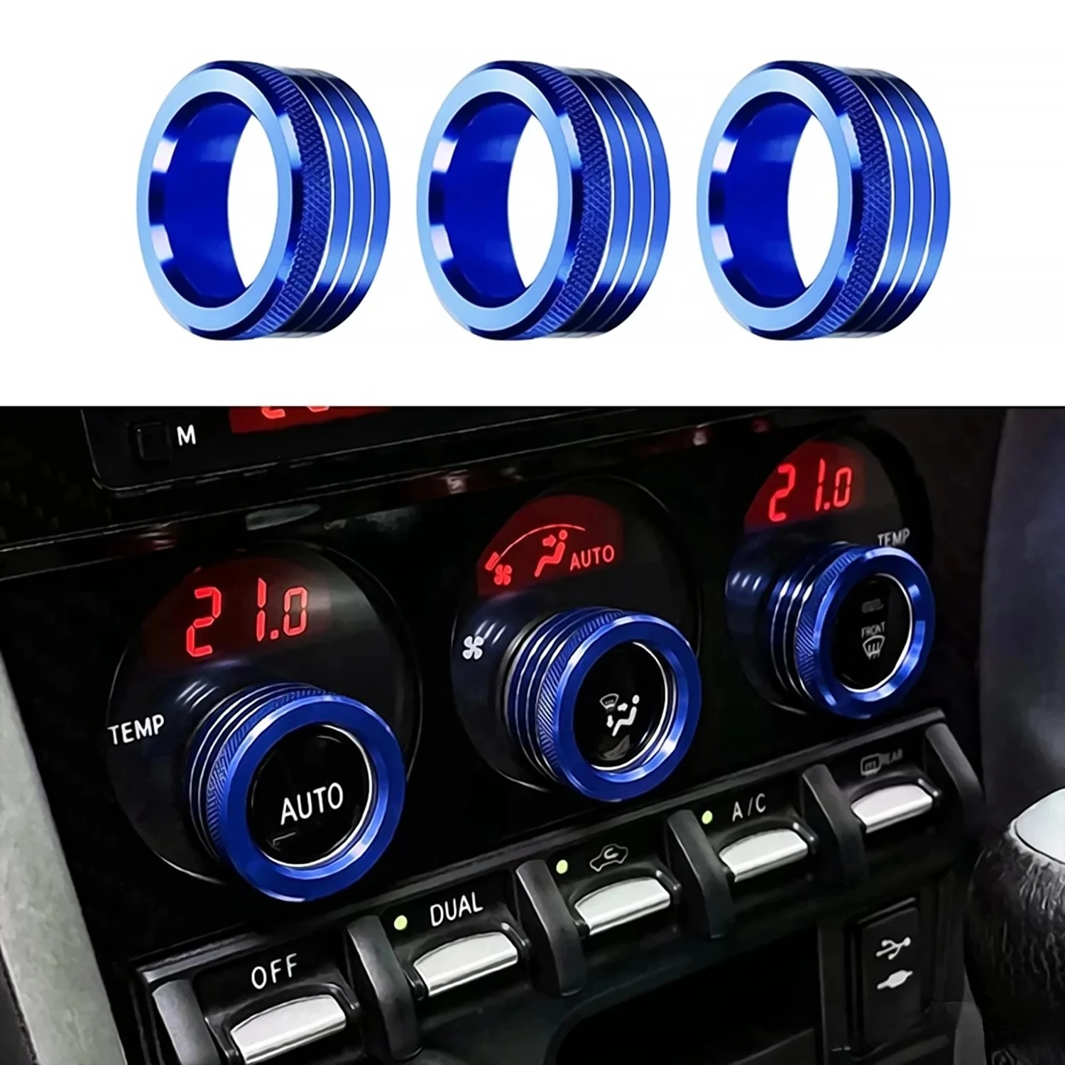 Car Air Condition Switch Knob Cover Audio Knob Ring Trim For Subaru BRZ Toyota 86 GT86 2013 2014 2015 2016 2017 2018 2019 2020