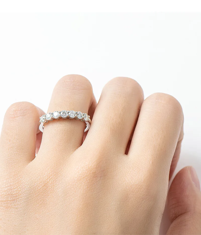 

Женское кольцо с муассанитом из стерлингового серебра 925 пробы, высококачественные нишевые ювелирные изделия с семизвездочным ремешком