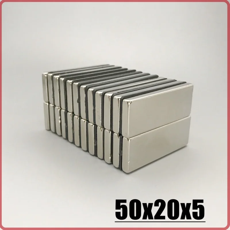 

1/2/5/10 шт. неодимовые магниты NdFeB N35, блочные магниты 50x20x5 мм, сильные магнитные инструменты, аксессуары для холодильников, неодимовые материалы